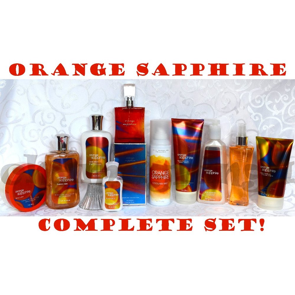 🍊 Bath & and Body Works ORANGE SAPPHIRE Bundle COMPLETE SET!
